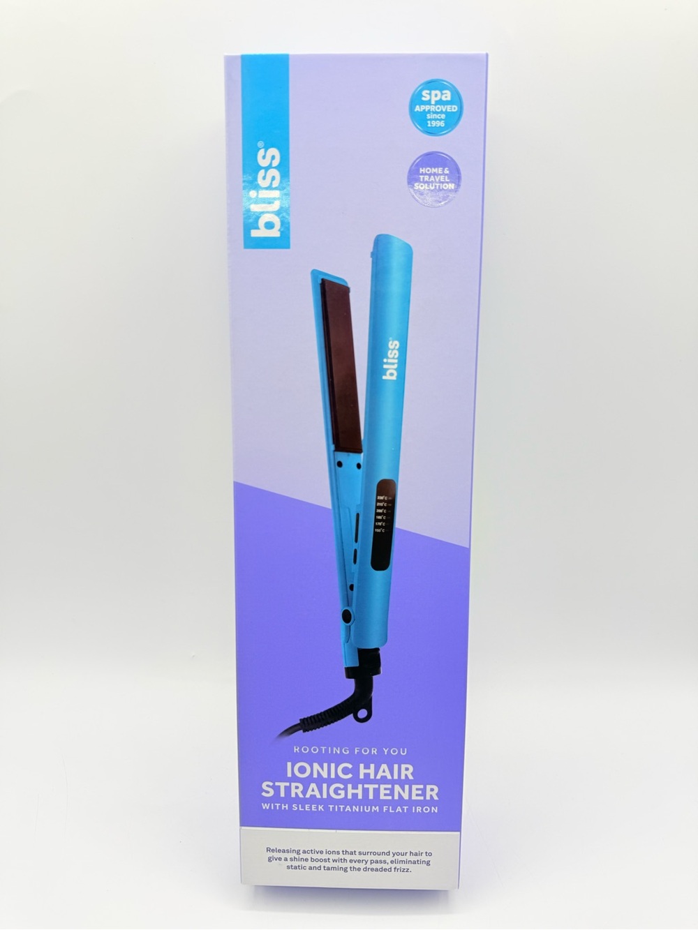 Hair Straightener Bliss Ionic Titanium Flat Iron Adjustable Heat Turquoise